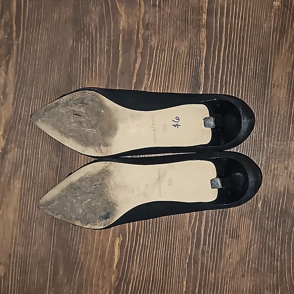 Donald Pliner Pointed Black Metallic Low Kitten Heels - Size 9 1/2 - Picture 6 of 12